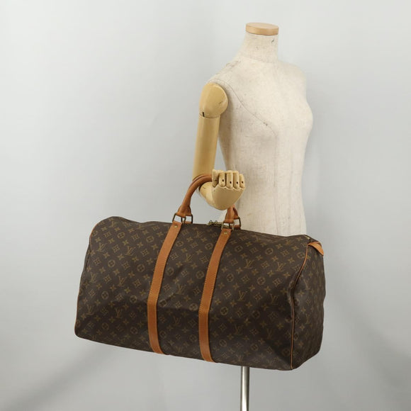 LOUIS VUITTON Monogram Keepall 55 Boston Bag M41424 LV Auth 196263A
