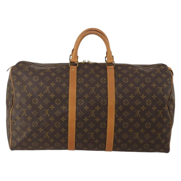LOUIS VUITTON Monogram Keepall 55 Boston Bag M41424 LV Auth 196263A