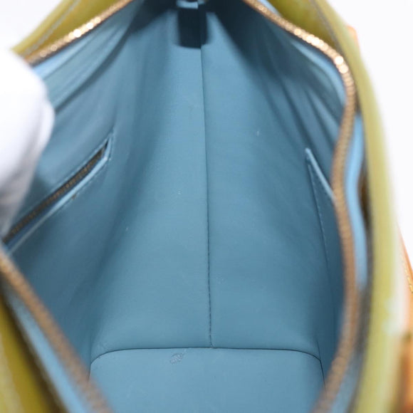LOUIS VUITTON Monogram Vernis Houston Hand Bag Baby Blue M91005 LV Auth 196264