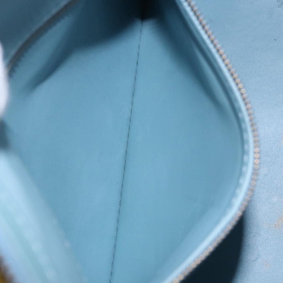 LOUIS VUITTON Monogram Vernis Houston Hand Bag Baby Blue M91005 LV Auth 196264