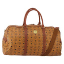 MCM Logogram Vicetos Mini Boston Bag PVC Leather 2way Brown Gold Auth 196266A-1