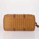 MCM Logogram Vicetos Mini Boston Bag PVC Leather 2way Brown Gold Auth 196266A-5