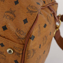 MCM Logogram Vicetos Mini Boston Bag PVC Leather 2way Brown Gold Auth 196266A-15