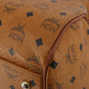 MCM Logogram Vicetos Mini Boston Bag PVC Leather 2way Brown Gold Auth 196266A-17