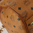 MCM Logogram Vicetos Mini Boston Bag PVC Leather 2way Brown Gold Auth 196266A-18