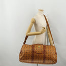 MCM Logogram Vicetos Mini Boston Bag PVC Leather 2way Brown Gold Auth 196266A-26