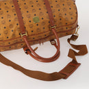 MCM Logogram Vicetos Mini Boston Bag PVC Leather 2way Brown Gold Auth 196266A-7