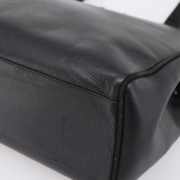 Salvatore Ferragamo Vala Tote Bag Leather Black Gold Auth 196268