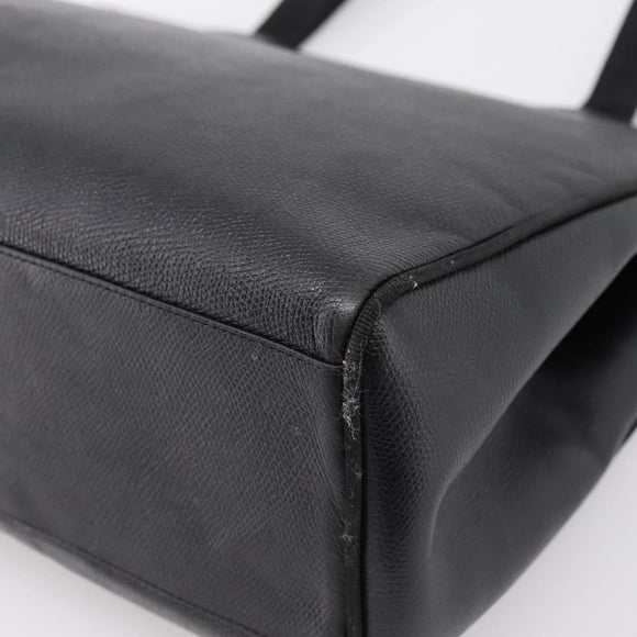 Salvatore Ferragamo Vala Tote Bag Leather Black Gold Auth 196268