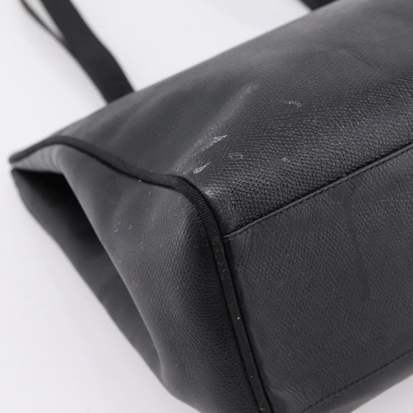Salvatore Ferragamo Vala Tote Bag Leather Black Gold Auth 196268