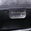 Salvatore Ferragamo Vala Tote Bag Leather Black Gold Auth 196268-12