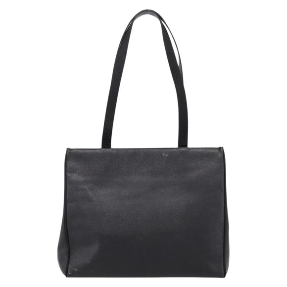 Salvatore Ferragamo Vala Tote Bag Leather Black Gold Auth 196268