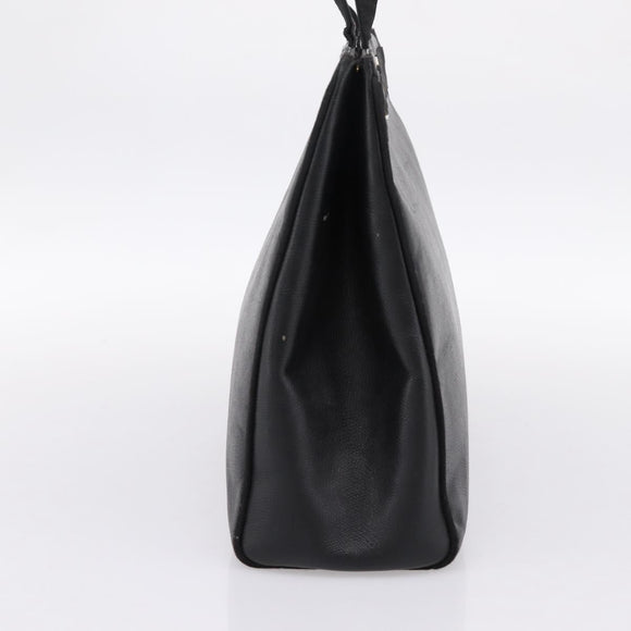 Salvatore Ferragamo Vala Tote Bag Leather Black Gold Auth 196268