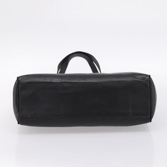Salvatore Ferragamo Vala Tote Bag Leather Black Gold Auth 196268