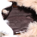 BURBERRY Chain Shoulder Bag Fur Beige Gold Auth 196269A-11