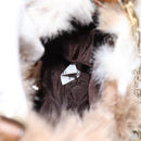 BURBERRY Chain Shoulder Bag Fur Beige Gold Auth 196269A-18