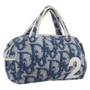 Christian Dior Trotter Canvas Hand Bag pile Blue Auth 196270A-1