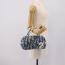 Christian Dior Trotter Canvas Hand Bag pile Blue Auth 196270A-21