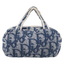 Christian Dior Trotter Canvas Hand Bag pile Blue Auth 196270A-2
