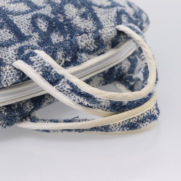 Christian Dior Trotter Canvas Hand Bag pile Blue Auth 196270A