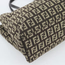 FENDI Zucchino Canvas Hand Bag Brown Auth 196271A-14