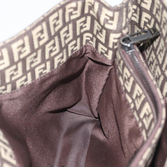 FENDI Zucchino Canvas Hand Bag Brown Auth 196271A