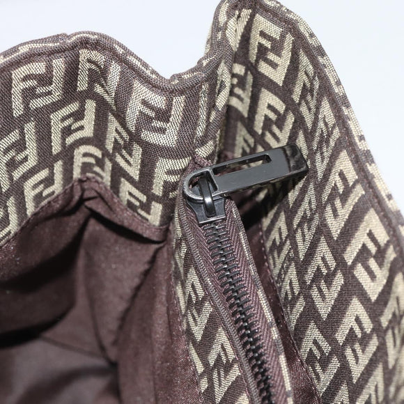 FENDI Zucchino Canvas Hand Bag Brown Auth 196271A
