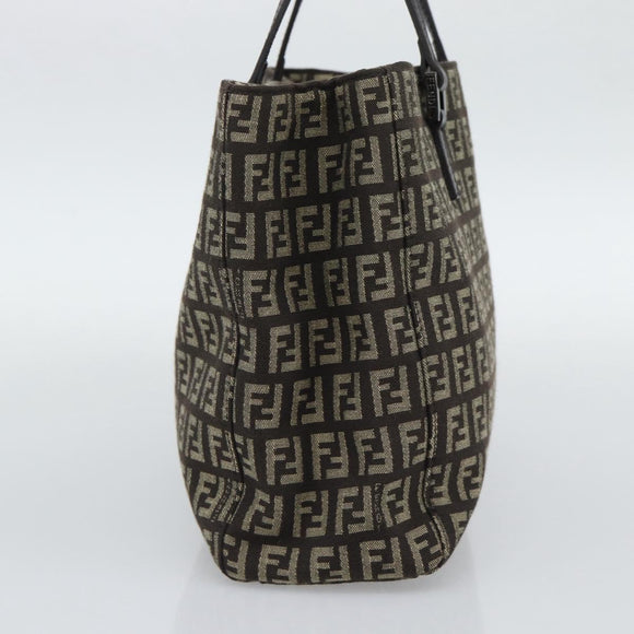 FENDI Zucchino Canvas Hand Bag Brown Auth 196271A