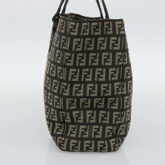 FENDI Zucchino Canvas Hand Bag Brown Auth 196271A