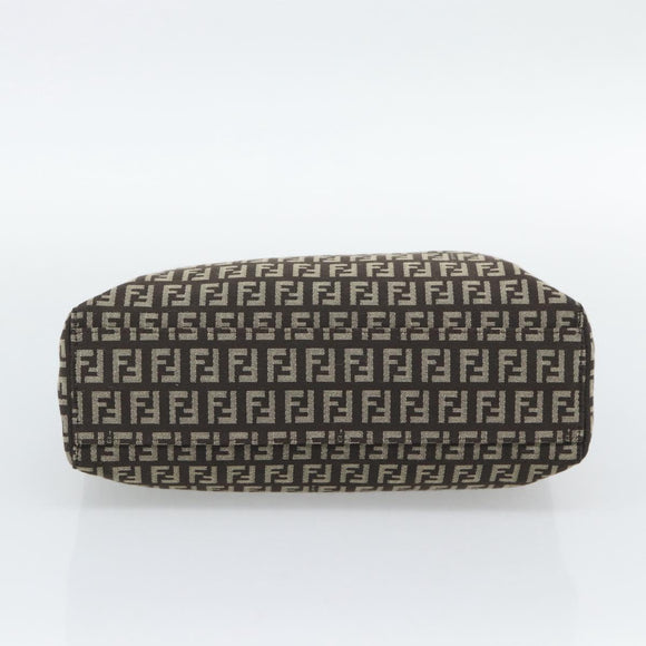 FENDI Zucchino Canvas Hand Bag Brown Auth 196271A