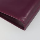 Salvatore Ferragamo Gancini Chain Shoulder Bag Leather Purple Gold Auth 196275A-10
