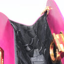 Salvatore Ferragamo Gancini Chain Shoulder Bag Leather Purple Gold Auth 196275A-19