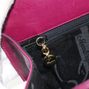 Salvatore Ferragamo Gancini Chain Shoulder Bag Leather Purple Gold Auth 196275A-20