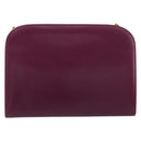 Salvatore Ferragamo Gancini Chain Shoulder Bag Leather Purple Gold Auth 196275A-2