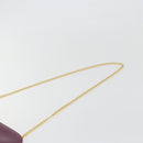 Salvatore Ferragamo Gancini Chain Shoulder Bag Leather Purple Gold Auth 196275A-8