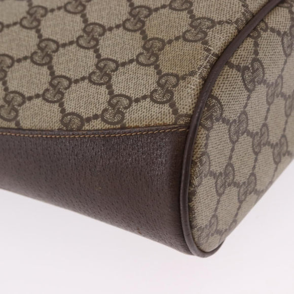 GUCCI GG Supreme Web Sherry Line Bag PVC Beige Gold 904 02 081 Auth 196276