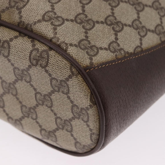 GUCCI GG Supreme Web Sherry Line Bag PVC Beige Gold 904 02 081 Auth 196276