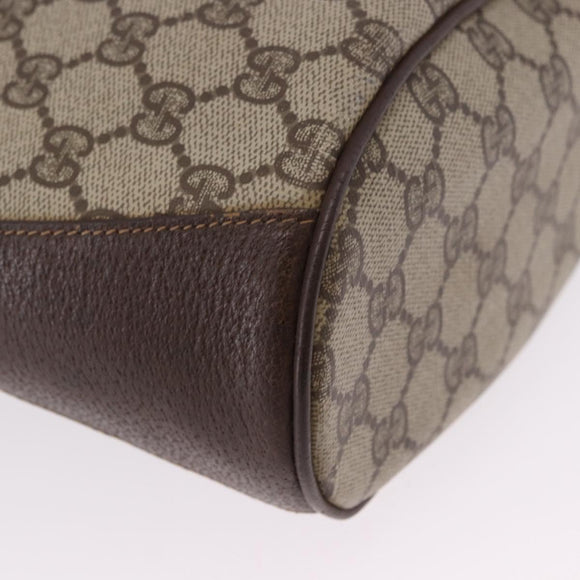 GUCCI GG Supreme Web Sherry Line Bag PVC Beige Gold 904 02 081 Auth 196276