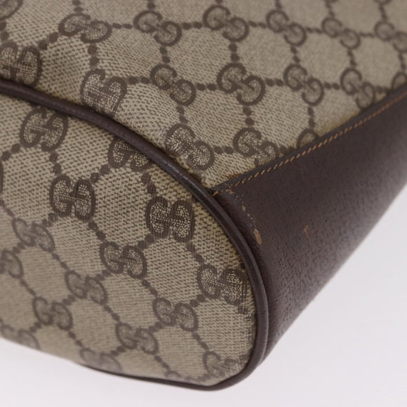 GUCCI GG Supreme Web Sherry Line Bag PVC Beige Gold 904 02 081 Auth 196276