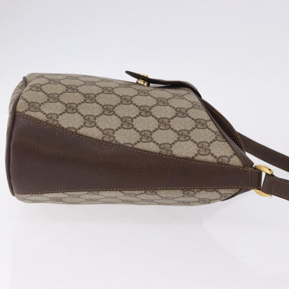 GUCCI GG Supreme Web Sherry Line Bag PVC Beige Gold 904 02 081 Auth 196276