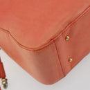 BALLY Chain Hand Bag Leather Orange Gold Auth 196277-16