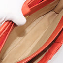 BALLY Chain Hand Bag Leather Orange Gold Auth 196277-12