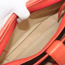 BALLY Chain Hand Bag Leather Orange Gold Auth 196277-23
