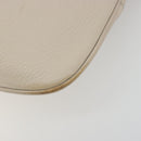 Salvatore Ferragamo Gancini Shoulder Bag Leather Ivory Silver Auth 196279-10
