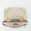 Salvatore Ferragamo Gancini Shoulder Bag Leather Ivory Silver Auth 196279-15