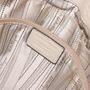 Salvatore Ferragamo Gancini Shoulder Bag Leather Ivory Silver Auth 196279-23