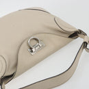 Salvatore Ferragamo Gancini Shoulder Bag Leather Ivory Silver Auth 196279-6