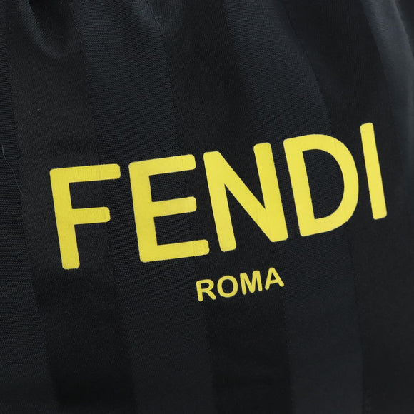 FENDI Pecan Canvas Pak Peking Shoulder Bag Nylon Silver Black Auth 196280M