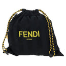 FENDI Pecan Canvas Pak Peking Shoulder Bag Nylon Silver Black Auth 196280M-2