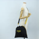 FENDI Pecan Canvas Pak Peking Shoulder Bag Nylon Silver Black Auth 196280M-23